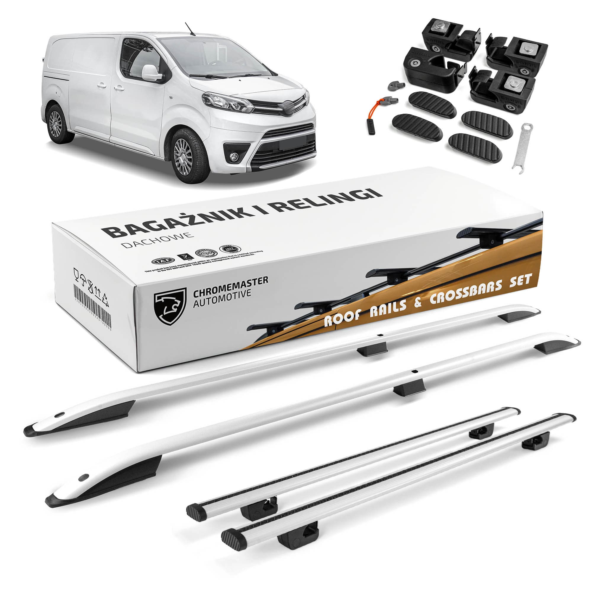 Roof rails with cross bars included SKYPORT — Silver, Aluminum | Plastic, Painted