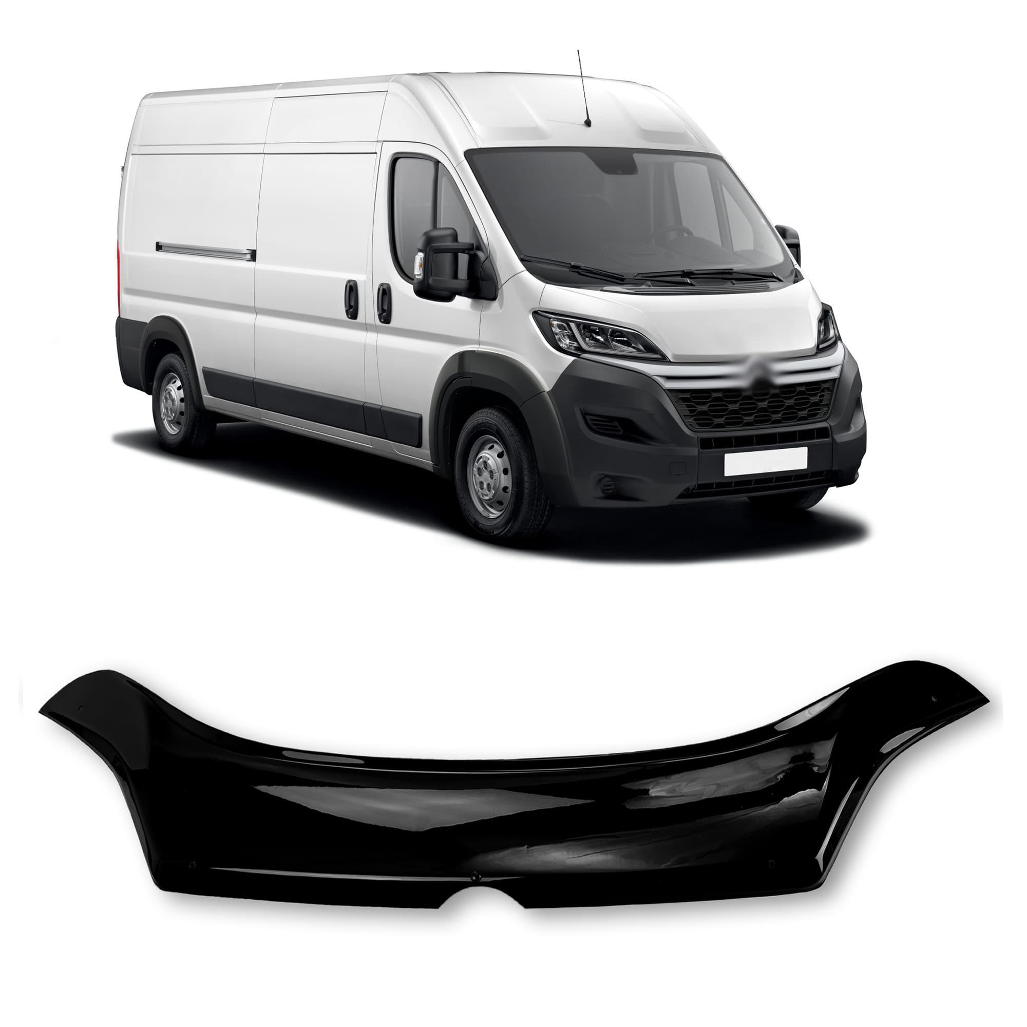 Bonnet guard — Black, ABS plastic, Shiny