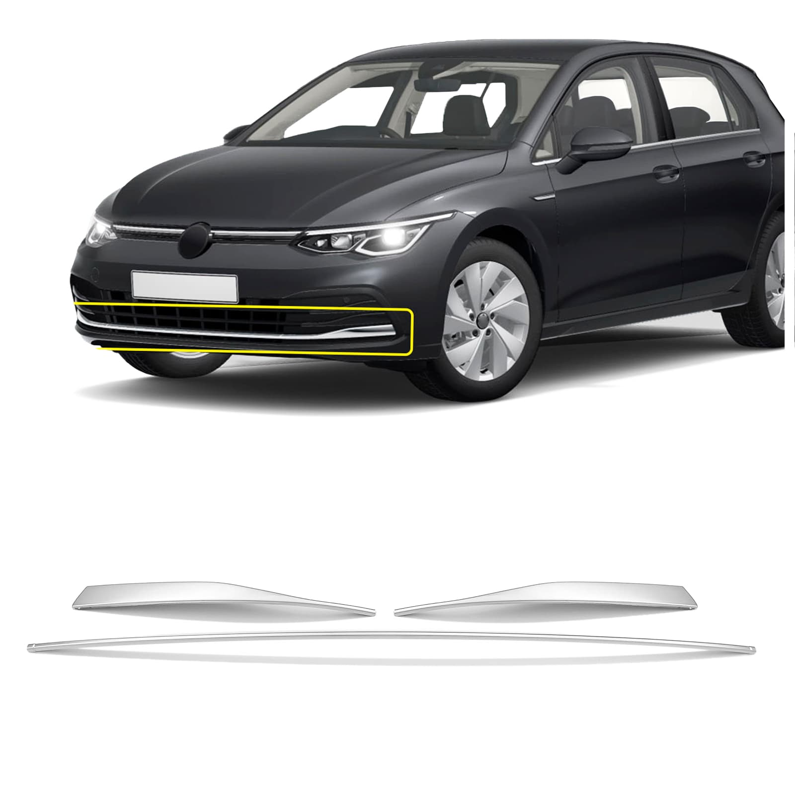 Front grille trims — Chrome, Stainless steel, Polished