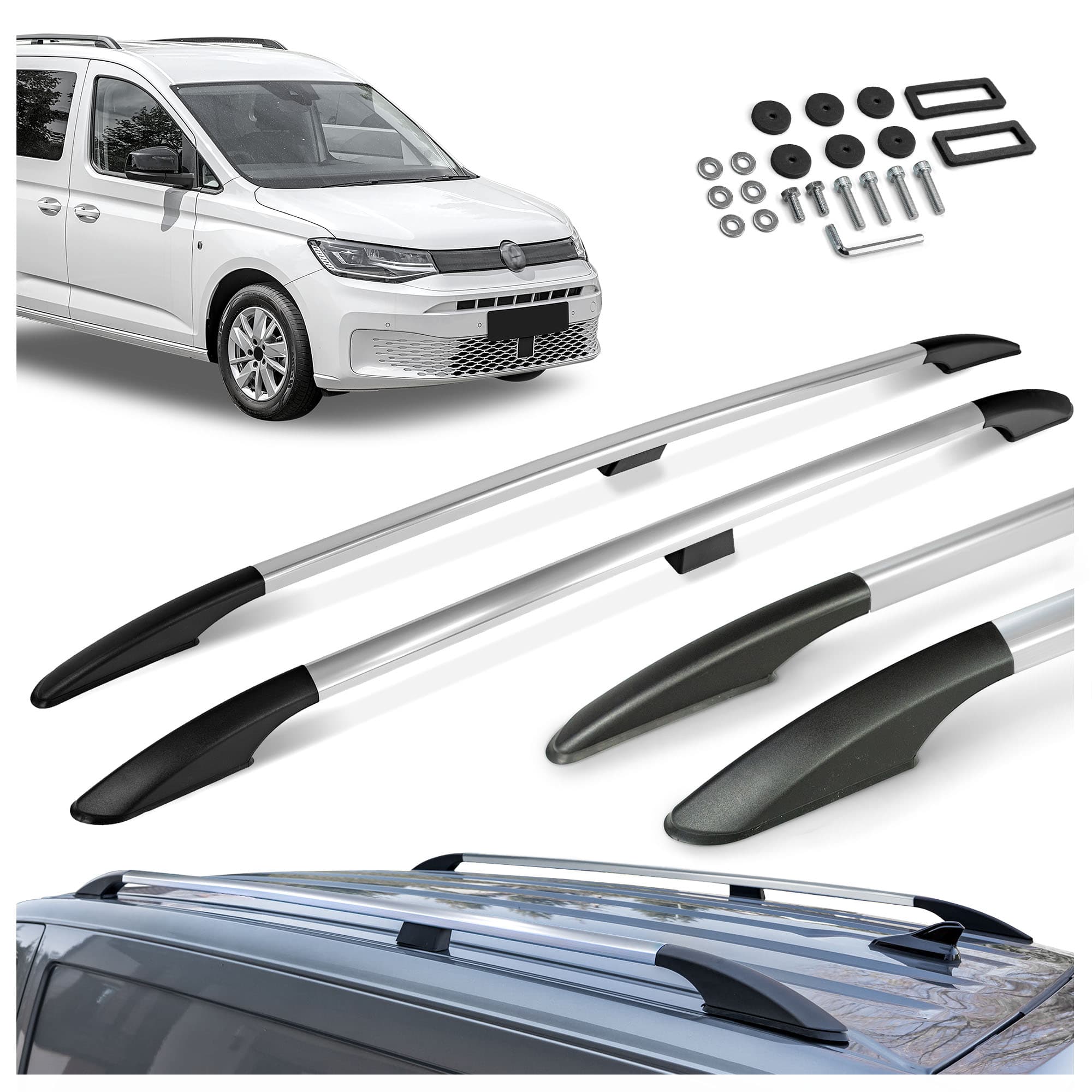 Relingi dachowe Solid — Chrom, Aluminium | Tworzywo sztuczne, Polerowane