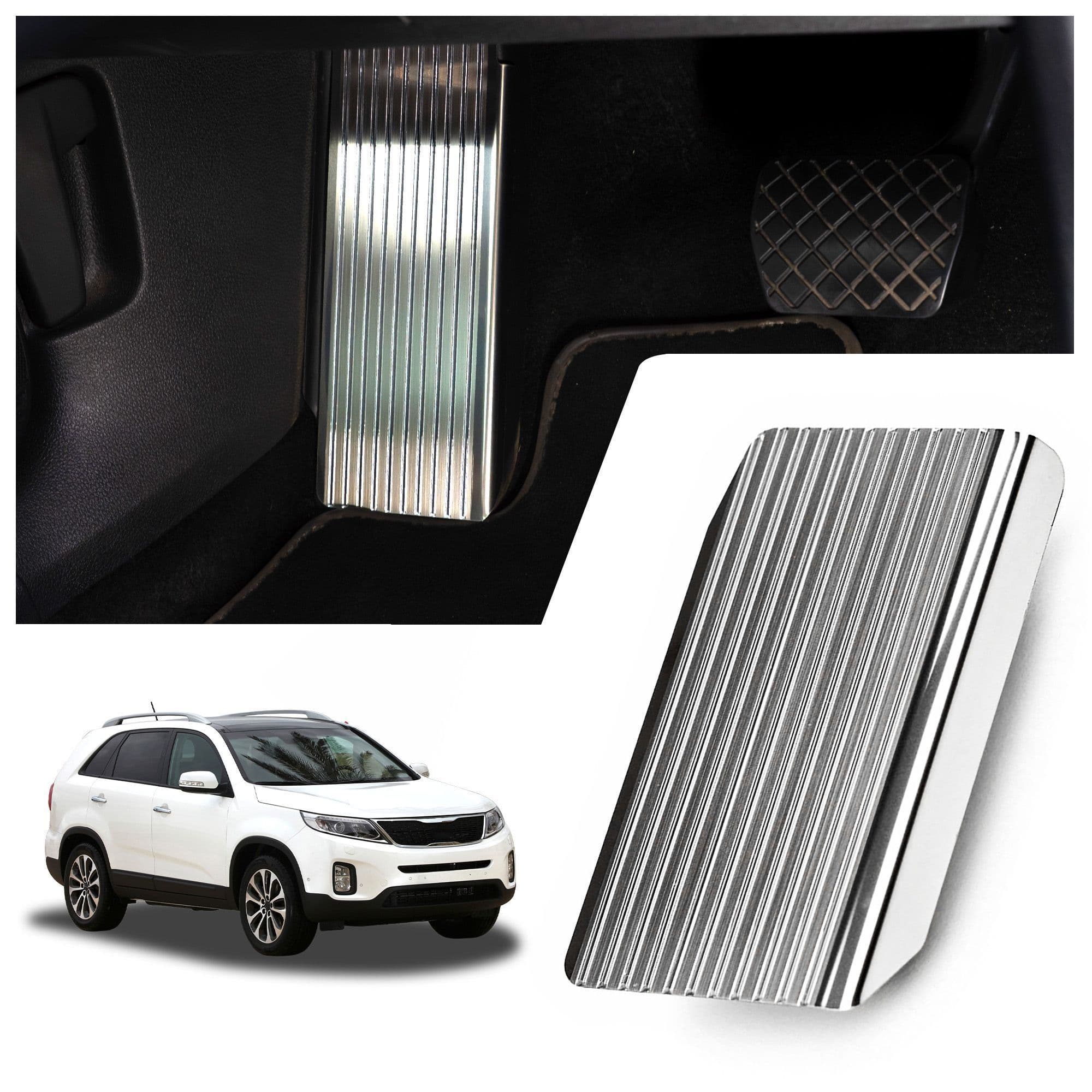 Footrest plate — Silver, Stainless steel, Brushed