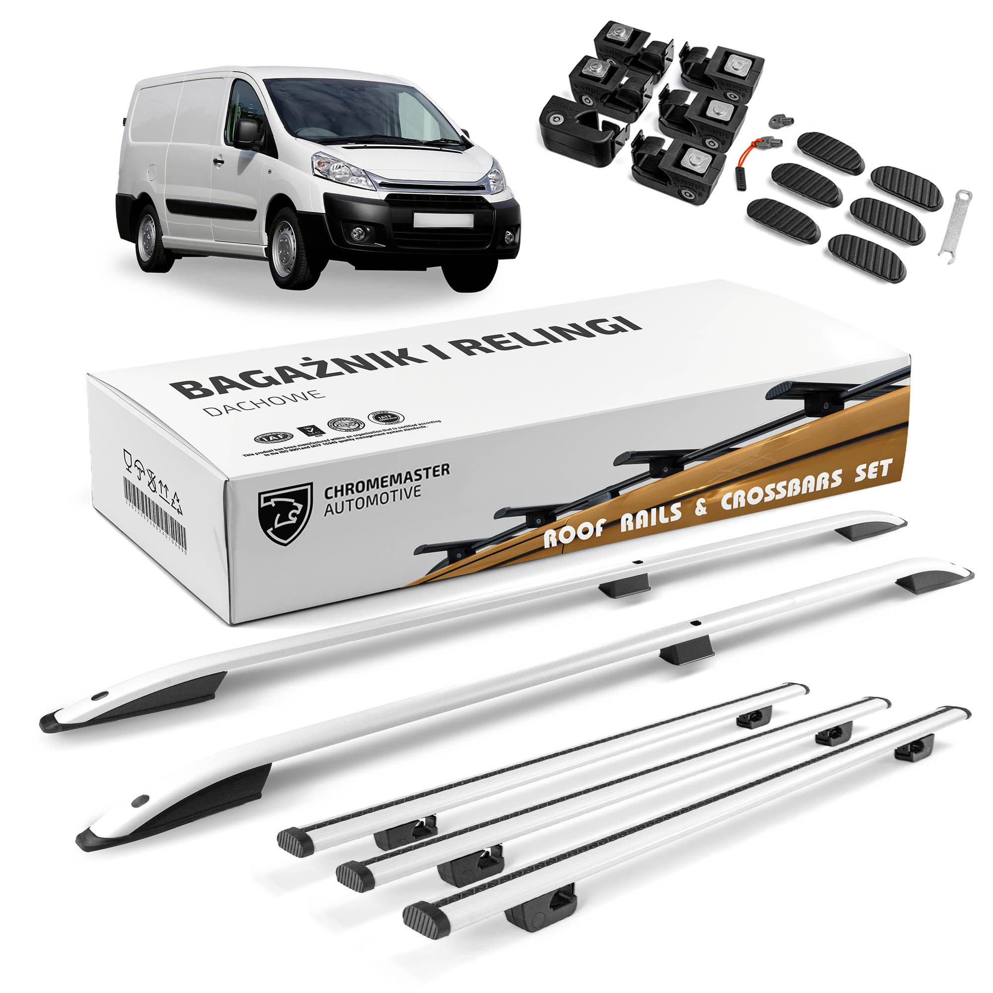 Roof rails with cross bars included SKYPORT — Silver, Aluminum | Plastic, Painted