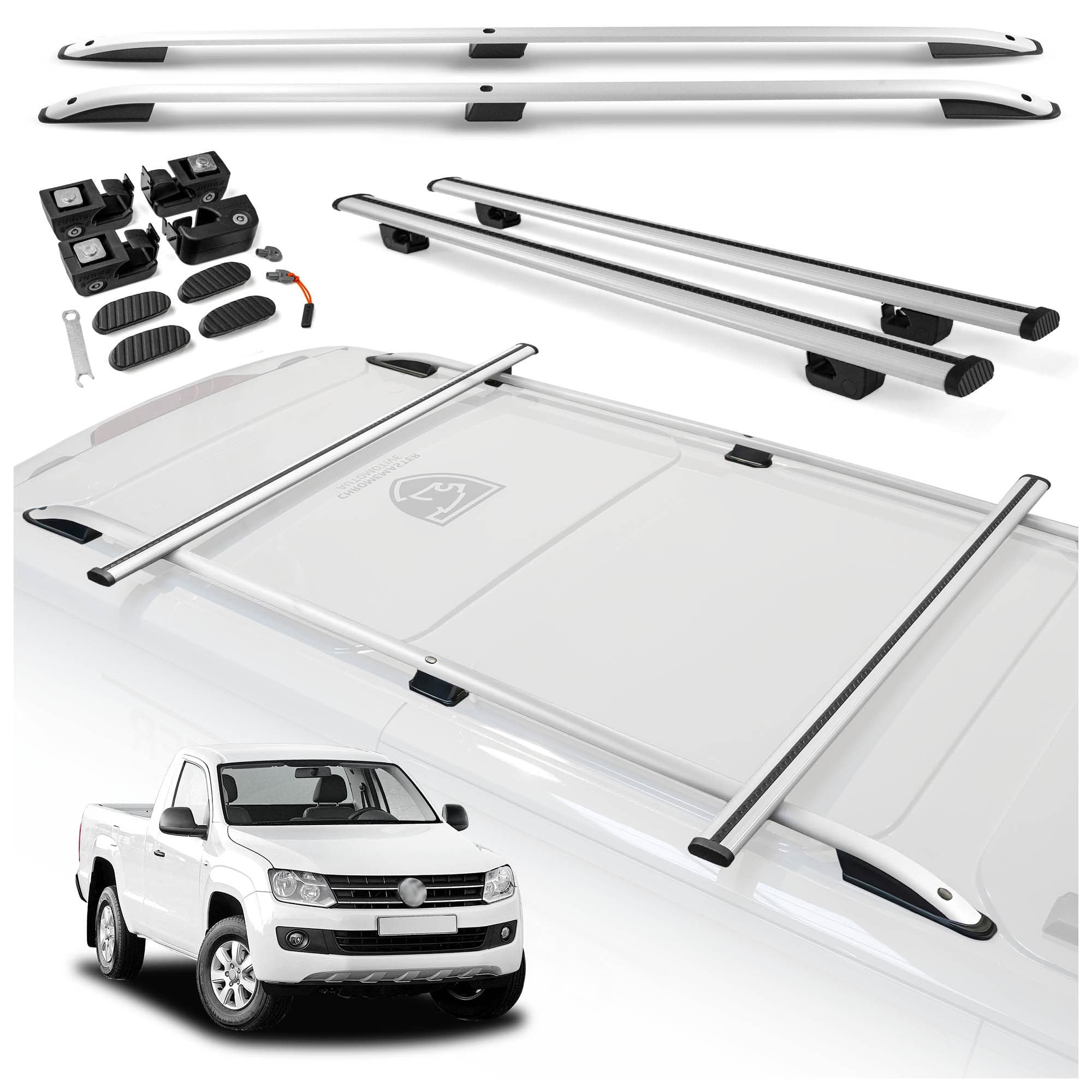 Roof rails with cross bars included SKYPORT — Silver, Aluminum | Plastic, Painted