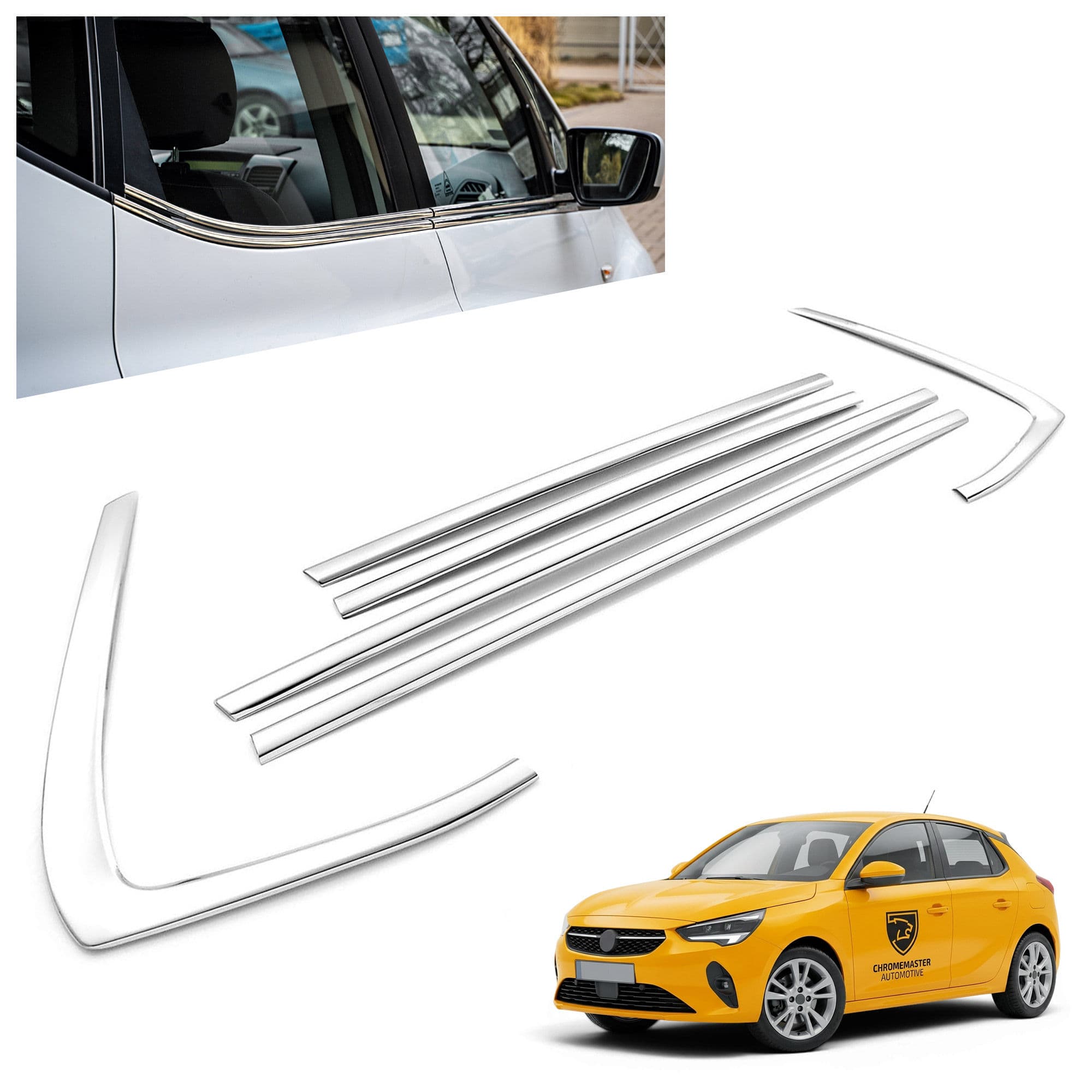 Window trims — Chrome, Stainless steel, Polished