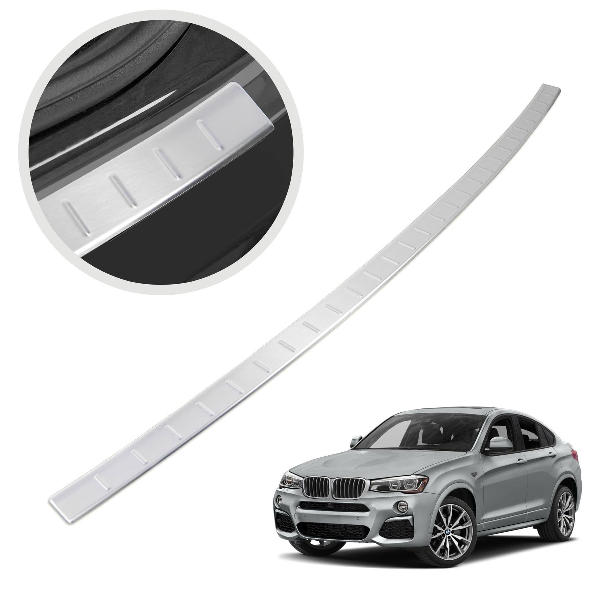 Rear bumper trim — Silver, Stainless steel, Brushed