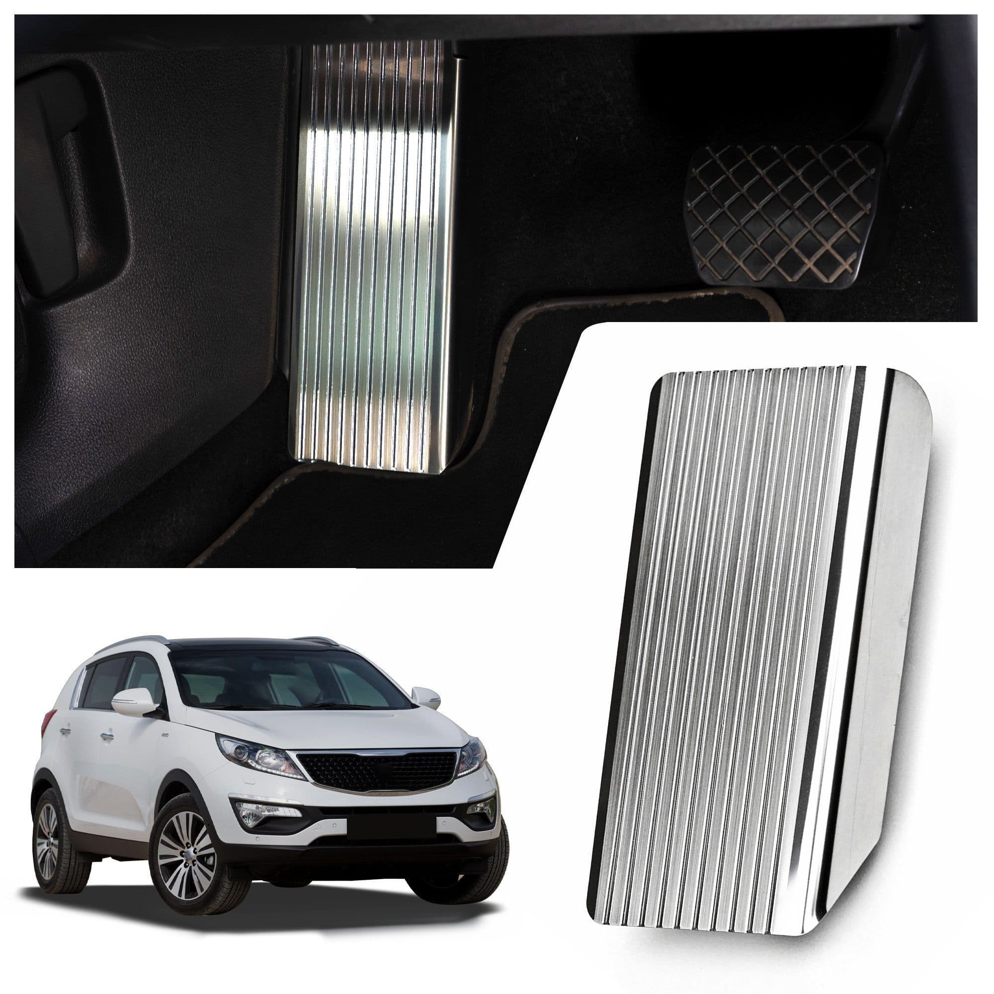 Footrest plate — Silver, Stainless steel, Brushed
