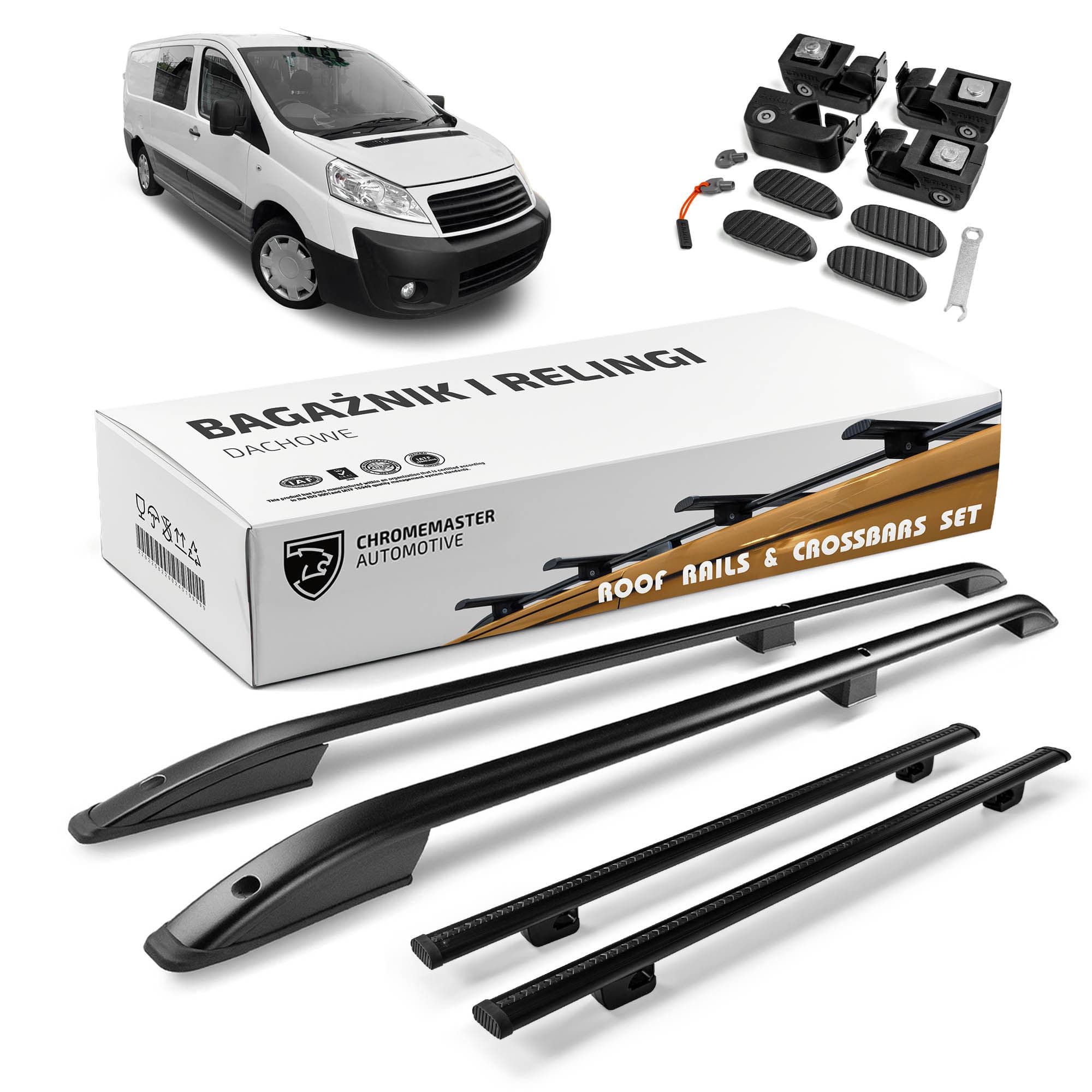 Roof rails with cross bars included SKYPORT — Black, Aluminum | Plastic, Painted