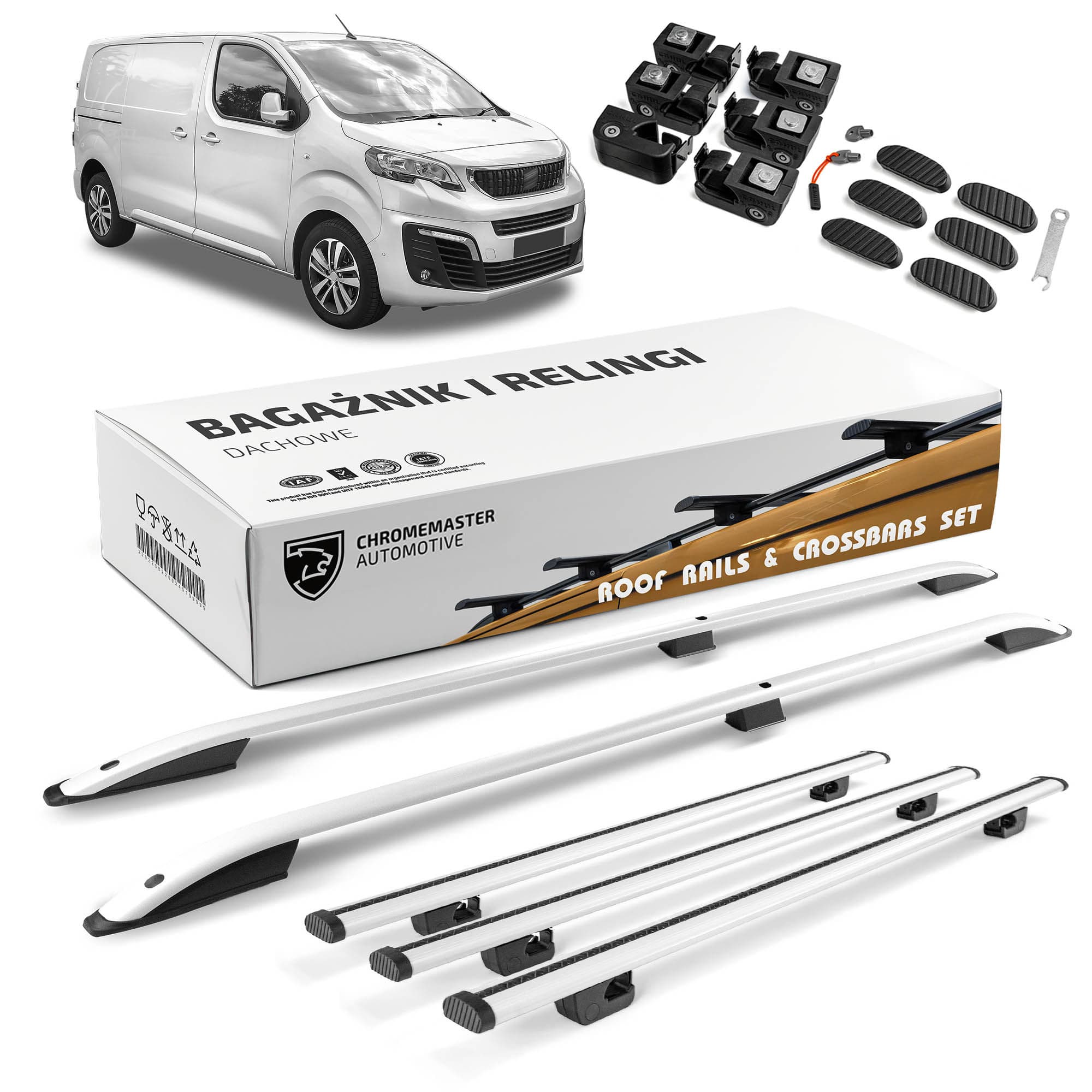 Roof rails with cross bars included SKYPORT — Silver, Aluminum | Plastic, Painted