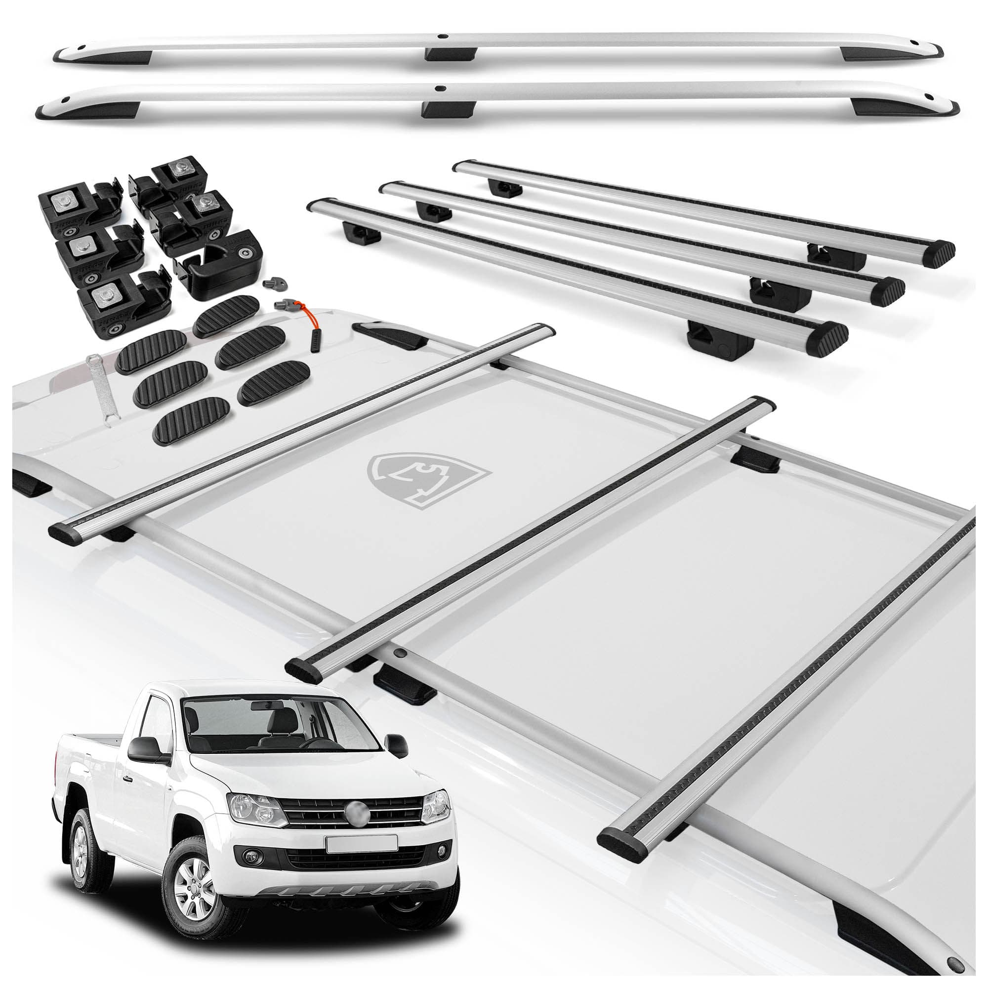 Roof rails with cross bars included SKYPORT — Silver, Aluminum | Plastic, Painted