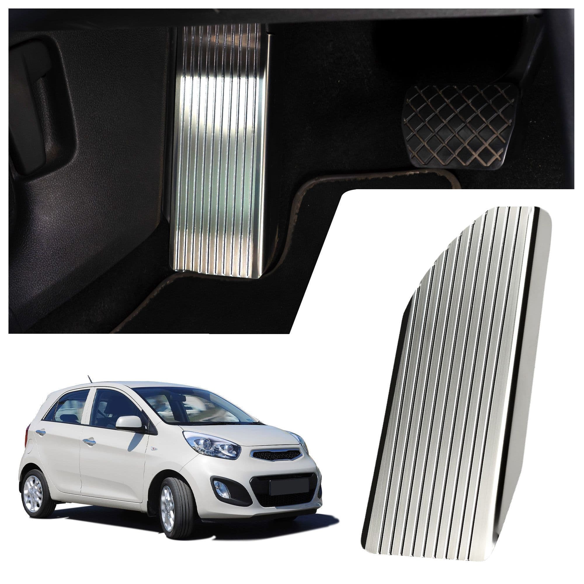 Footrest plate — Silver, Stainless steel, Brushed