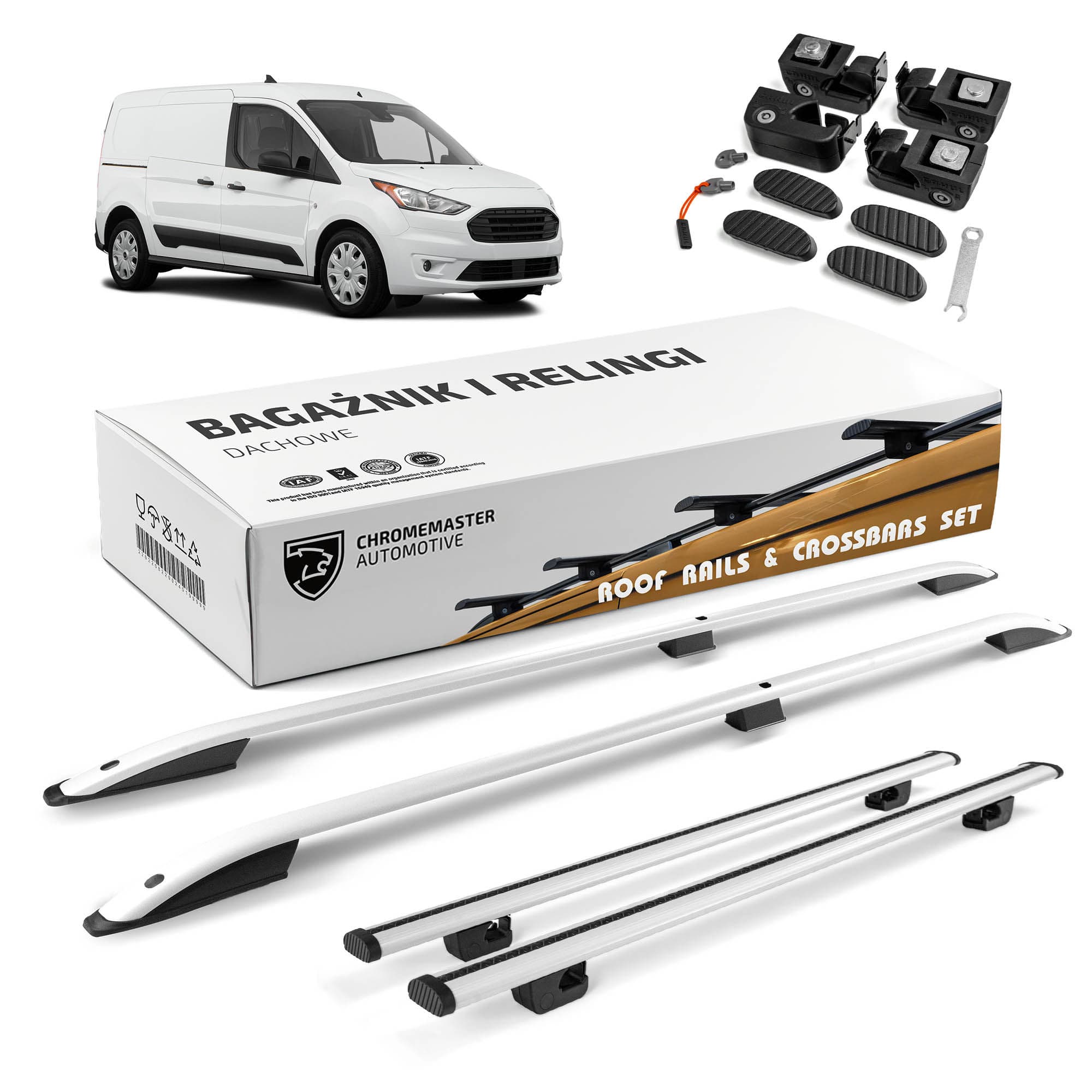 Roof rails with cross bars included SKYPORT — Silver, Aluminum | Plastic, Painted